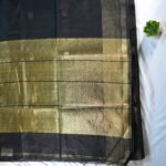 Black & Gold Maheshwari Semi-Silk Cotton Saree