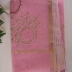 Kota Hand embroidery Pittan Work Tissue Saree