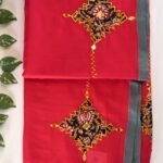 Mulmul mirror patch work Saree