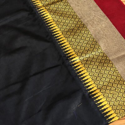 Black Khadi Cotton Narayanpeth Saree