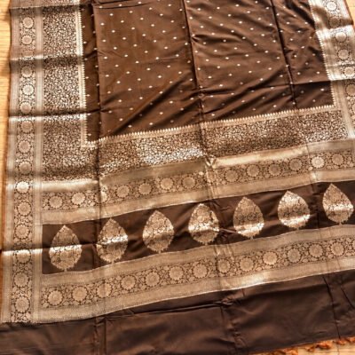 Chocolate Brown Banarasi Art Silk Saree
