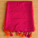 Pure Mul Cotton Saree – Pink & Orange