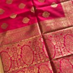 Rani Pink Banarasi Soft Silk Saree