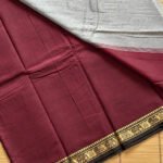 Burgundy Mercerised Cotton Narayanpet Saree