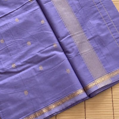Lavender Maheshwari Semi Cotton Silk Saree