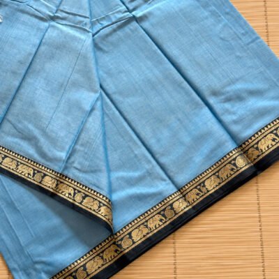 Narayanpeth Mercerized small border cotton saree