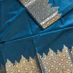 Teal Blue Muga Art Silk Jal Design Saree