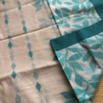 Teal Green Jamdani Bengal Cotton Saree